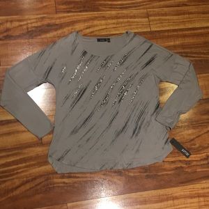 APT 9 Gray Sequined Top